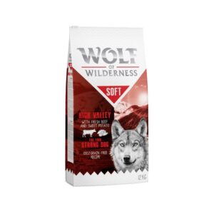(2 x 12kg bag) Adult Complete Dog Food Semi Moist High Valley Wolf Wilderness Beef